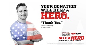 Donate to the Help a Hero scholarship program logo